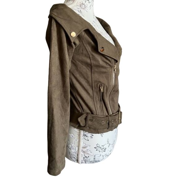 Fashion Nova Soft Suede Sway Jacket in Olive Medium - Picture 5 of 8